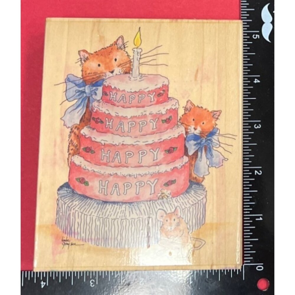 "Happy Happy Happy" Rubber Stamp By Stamps Happen Inc.